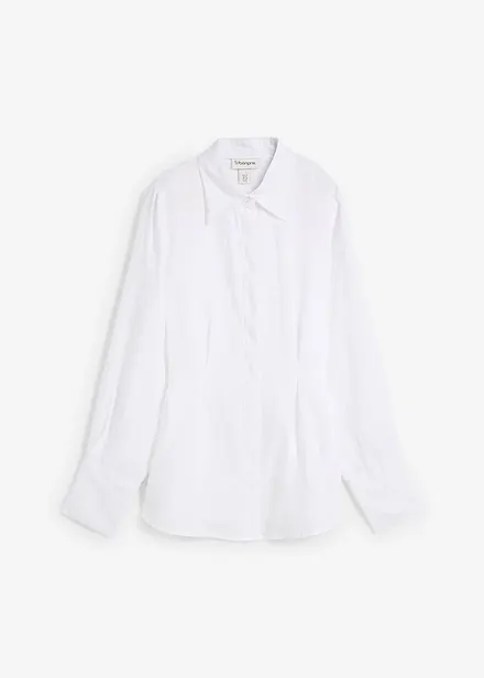 Insvängd blus i rent linne