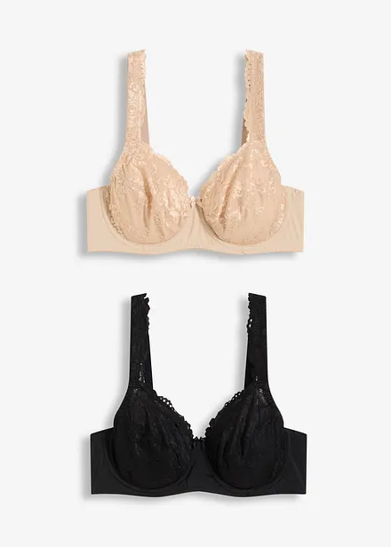 BH med bygel och skir spets (2-pack)