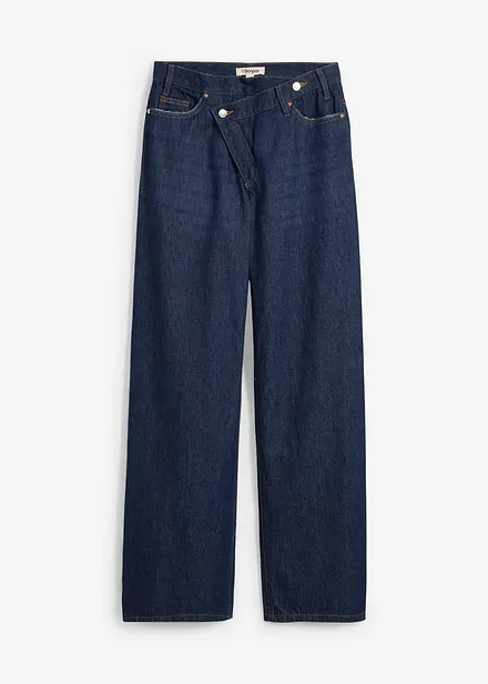 Wide Leg-jeans Mid Waist, Low Stretc