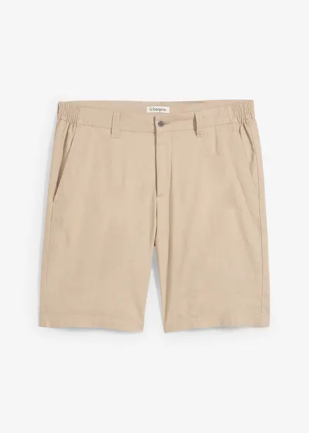 Bermudas i chinosmodell med linne, Regular Fit