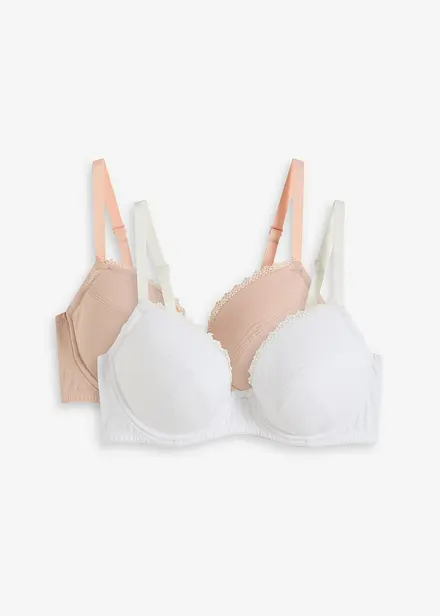 Push up-BH med bygel och ekologisk bomull (2-pack)