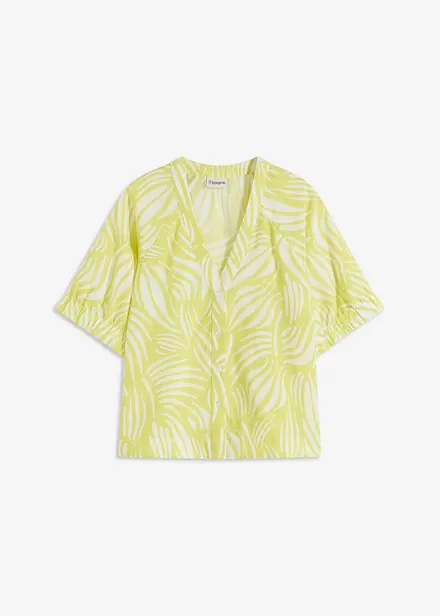 Kortärmad blus med linnelook