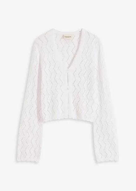 Kort cardigan med virkad look