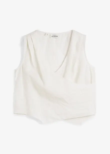 Bluslinne med omlottlook i rent linnematerial