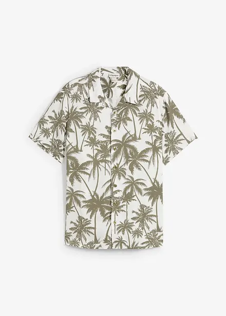Kortärmad skjorta av viskos, Slim Fit