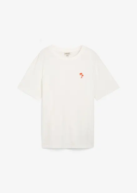 T-shirt med trendigt tryck på ryggen, Loose Fit