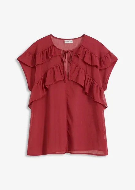 Chiffongblus med volanger