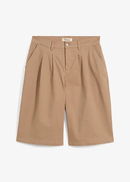 Långa bermudashorts av elastisk bomullsmix