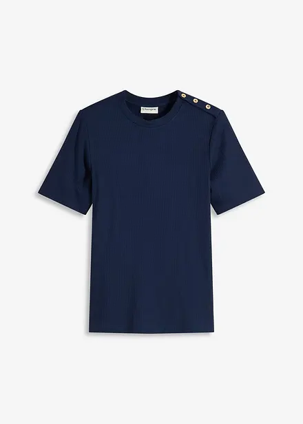 Ribbstickad topp av mjuk viskosmix
