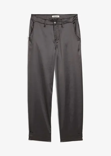 Byxa i barrel-modell av satin med mjukt fall