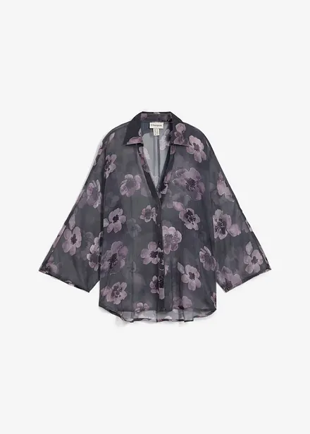 Blus i oversizemodell av luftig chiffong