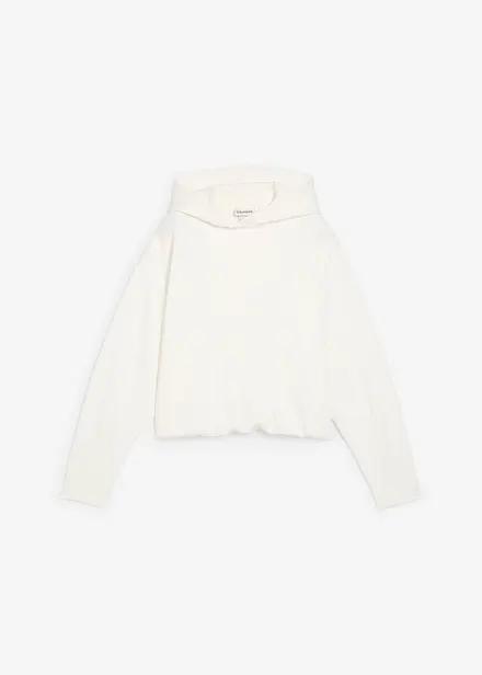 Hoodie av lätt glansig viskosmix