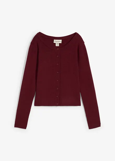 Finstickad cardigan i kort modell