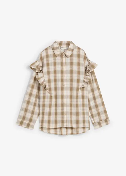 Skjortblus med volanger