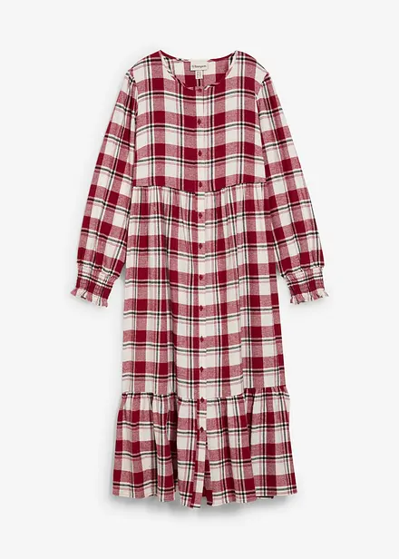 Mellanlång flanellklänning