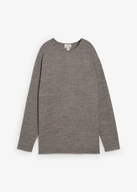 Lång sweatshirt med stickad look