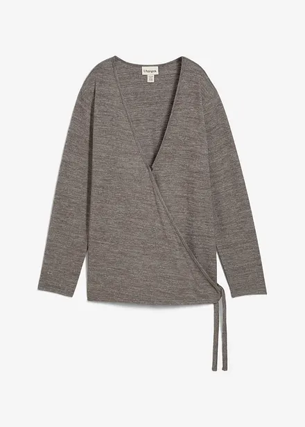 Omlottcardigan med stickad look