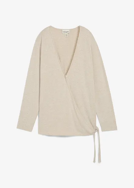 Omlottcardigan med stickad look