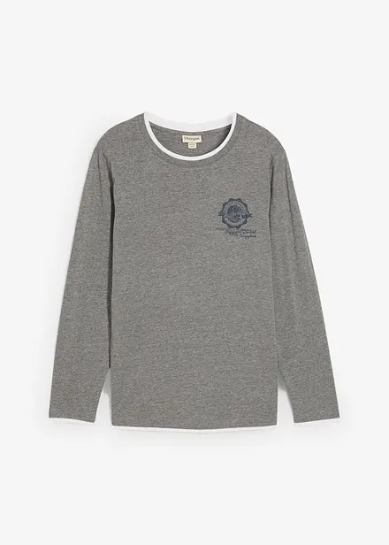 Långärmad T-shirt med 2-i-1-look
