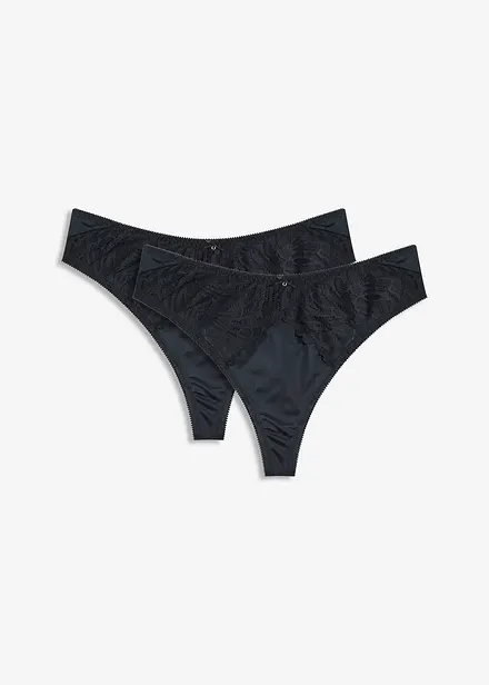 Maxistringtrosa i ett glansigt material (2-pack)