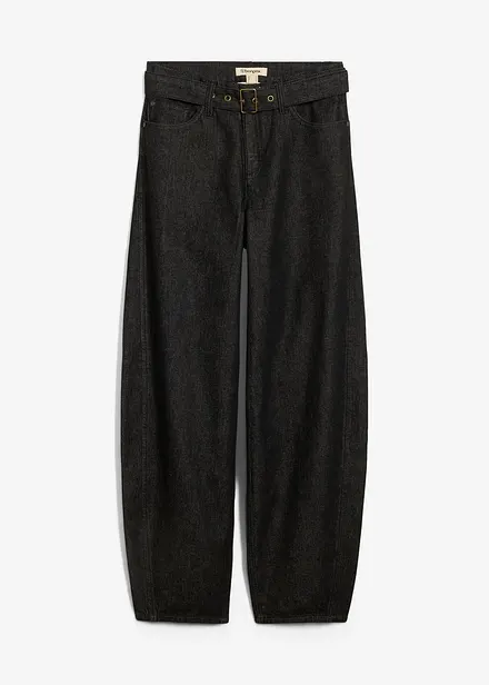 Barrel Jeans Mid Waist med skärp