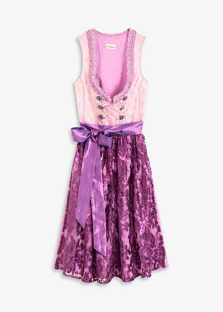 Dirndl med paljettförkläde (2 delar)