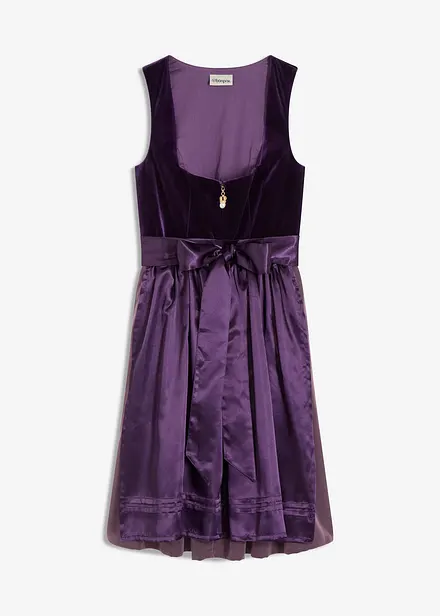 Mellanlång dirndl med sammet (2 delar)
