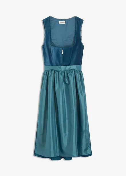 Mellanlång dirndl med sammet (2 delar)