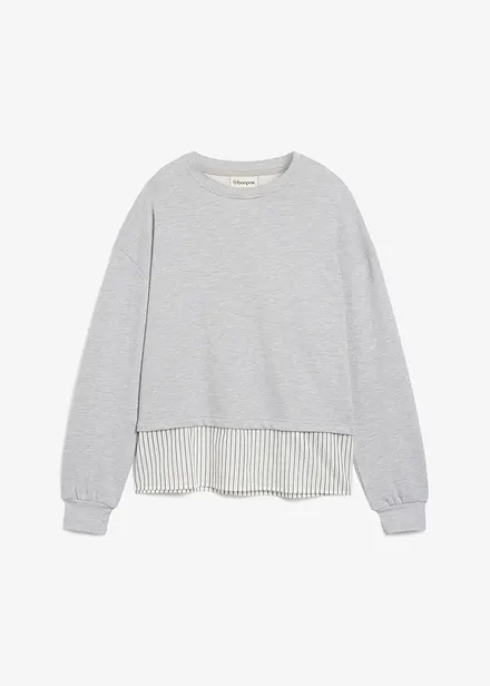 Sweatshirt med blusinfällning