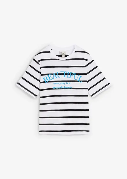 Randig T-shirt av ren bomull