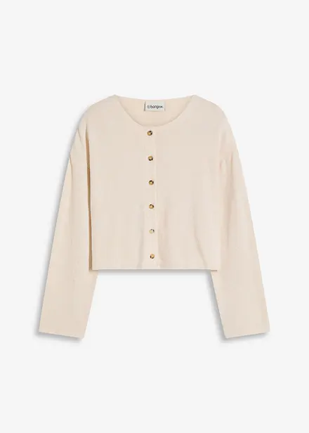 Ribbstickad cardigan