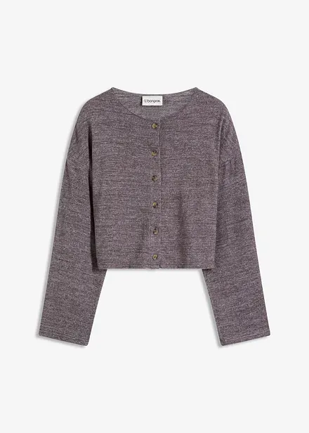 Ribbstickad cardigan