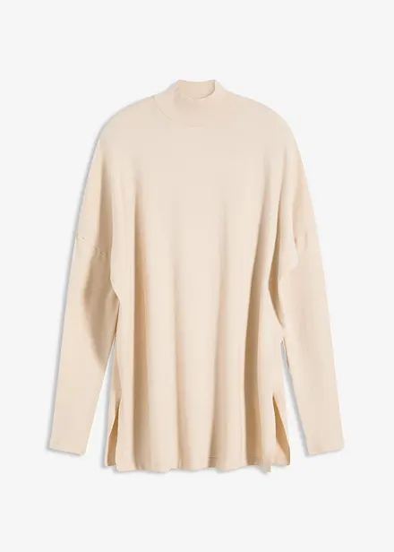 Tröja med poncholook i mjuk viskosmix