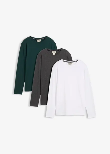 Långärmad tröja med ekologisk bomull (3-pack)