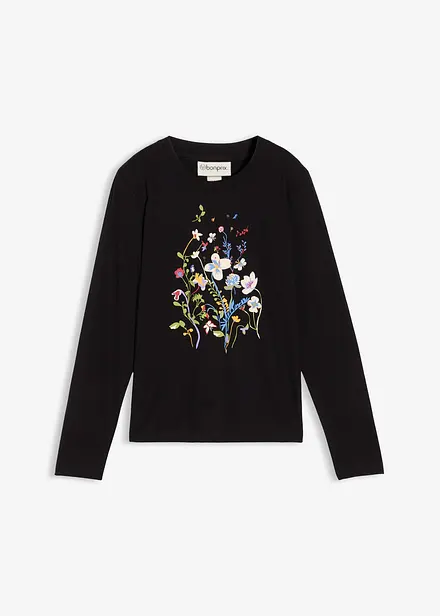 Långärmad topp i ren bomull