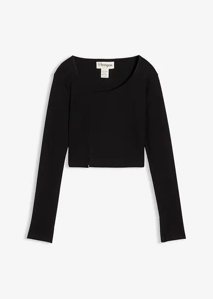 Ribbstickad topp i kort modell