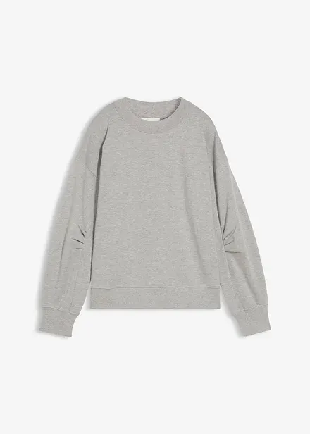 Sweatshirt med vid, ribbad krage av ekologisk bomull
