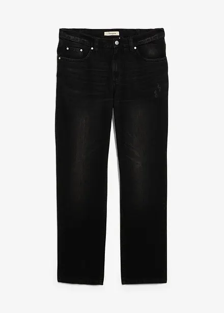 Jeans i Regular Fit Jeans av ren bomull med skön midja, Straight