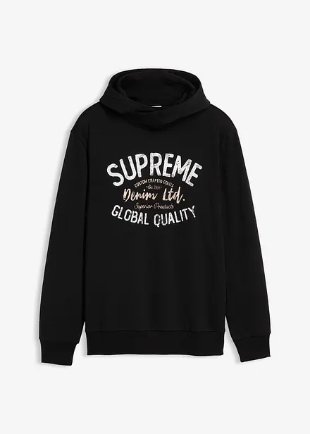 Sweatshirt med huva i mjuk bomullsmix