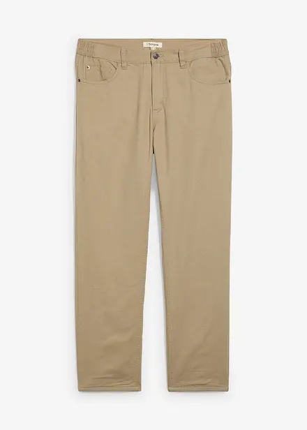 Fodrad byxa med skön midja, Relaxed Fit, Straight