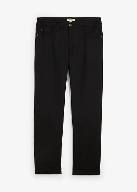Fodrad byxa med skön midja, Relaxed Fit, Straight