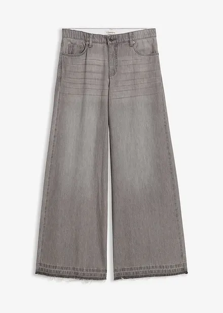 Wide Leg-jeans Mid Waist, med bekv&auml;m midja
