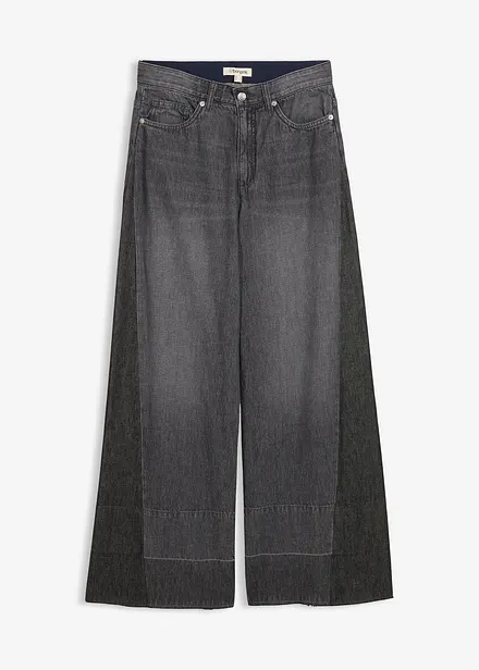 Wide Leg Jeans High Waist, med infällning
