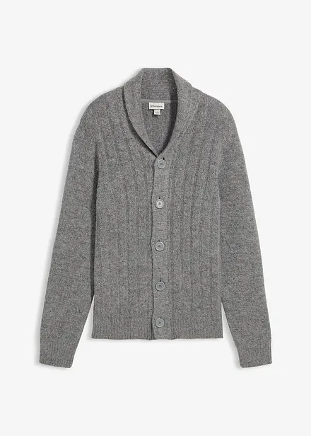 Cardigan med ribbstickat mösnter