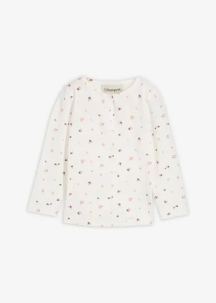 Långärmad T-shirt i ren ekologisk bomull för barn