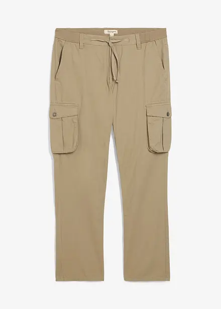 Regular Fit cargobyxa i ren bomull, Straight
