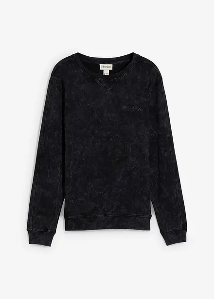 Sweatshirt med tvättad look i ekologisk bomull