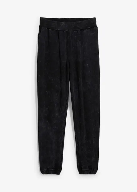 Sweatbyxa med tvättade effekter, av ekologisk bomull, Loose Fit