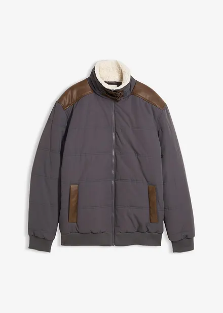 Vattenavvisande täckjacka med detaljer i skinnimitation