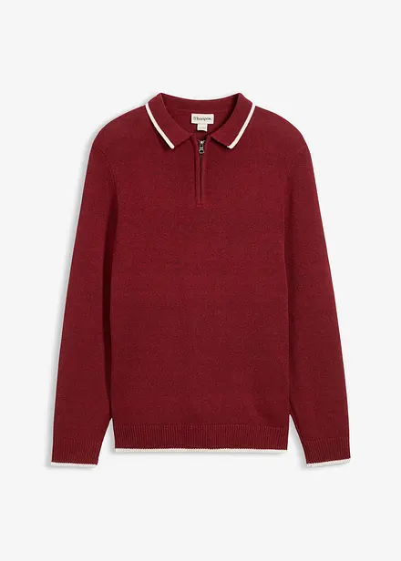 Tröja med tenniskrage och återvunnen bomull